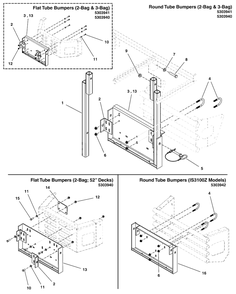 2-Bag And 3-Bag Mount Group - Hard Top System Diagram and Parts List for 5600778  Simplicity Lawn Tractor Accessories