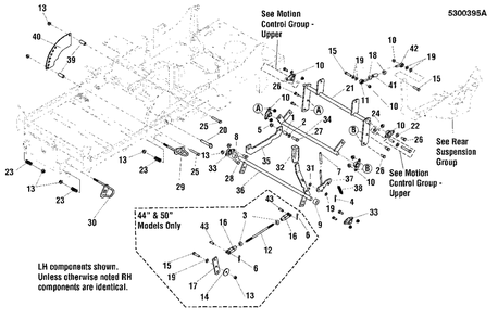 Lift Group Diagram and Parts List for 2650 5900705 Simplicity Lawn Tractor