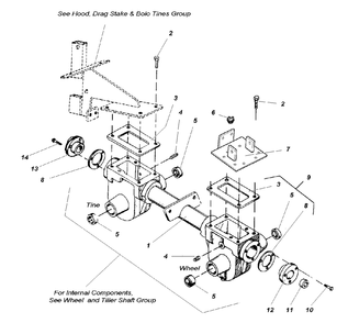 Transmission Group Diagram and Parts List for 514RT 1693705 Simplicity Tiller