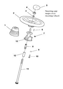 Tilt Steering Wheel Kit (1686866) Diagram and Parts List for 1686866  Simplicity Lawn Tractor Accessories