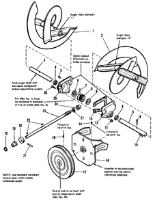 Auger Drive Group Diagram and Parts List for 1080 1690546 Simplicity Snow Blower
