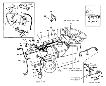 Electric Starter-Generator System Diagram and Parts List for 3310V 990653 Simplicity Lawn Tractor