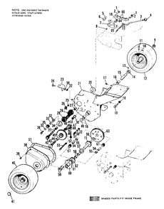 Transmission And Rear Wheels Group Diagram and Parts List for 401 990357 Simplicity Lawn Tractor