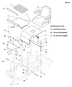 Seat And Kickplate Group - B&s Professional Series Diagram and Parts List for 2650 5900705 Simplicity Lawn Tractor