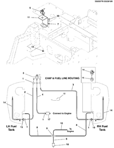 Fuel Supply Hose, Tank Replacement Parts, And Evap Group - S/N: 2017765517 And Above Diagram and Parts List for 5901748  Simplicity Lawn Tractor