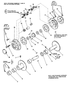 Rear Axle And Differential Group (7012, 7016 And 7018) Diagram and Parts List for 7012H 1690353 Simplicity Lawn Tractor