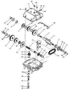Peerless Transmission Model 700-027 Diagram and Parts List for 555M 6137 & Below Simplicity Snow Blower