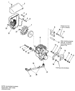Hydrostatic Pump Diagram and Parts List for 7790H 1690890 Simplicity Lawn Tractor