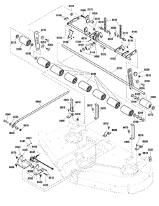 50-Inch (127cm) Mower Deck - Height Adjust And Roller Group Diagram and Parts List for 2691335-05  Simplicity Lawn Tractor