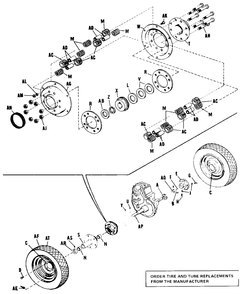 Rear Wheels And Axle Diagram and Parts List for 3310V 990653 Simplicity Lawn Tractor