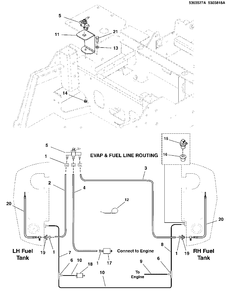Fuel Supply Hose, Tank Replacement Parts, And Evap Group - S/N: 2017765516 And Below Diagram and Parts List for 5901748  Simplicity Lawn Tractor