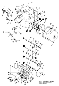 Transmission Group Diagram and Parts List for 1005 1690209 Simplicity Snow Blower
