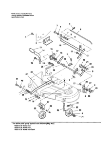 Height Adjustment/Gauge Wheels Diagram and Parts List for 1693218  Simplicity Lawn Tractor Accessories