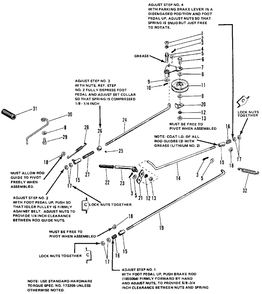 Clutch And Brake Controls Group (4008-4108) Diagram and Parts List for 4008 1690173 Simplicity Lawn Tractor