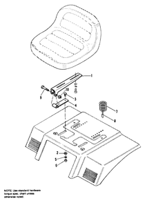 Seat Suspension Group Diagram and Parts List for 1690506  Simplicity Lawn Tractor Accessories
