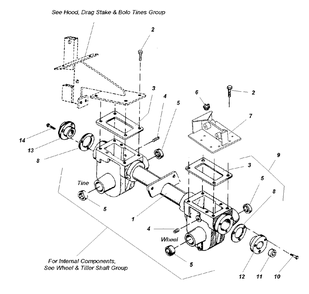 Transmission Group Diagram and Parts List for 616RT 1693704 Simplicity Tiller