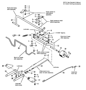 36-Inch Linkage And Roller Support Group Diagram and Parts List for 3110E 1691109 Simplicity Lawn Tractor
