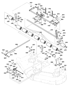 50-Inch (127cm) Mower Deck - Height Adjust And Roller Group Diagram and Parts List for 2691468-01  Simplicity Lawn Tractor
