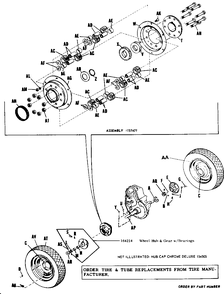 Rear Wheels And Axle Diagram and Parts List for 3212H 990573 Simplicity Lawn Tractor