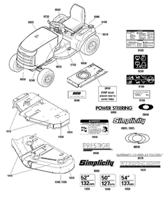 Decals Group Diagram and Parts List for 2691418-02  Simplicity Lawn Tractor