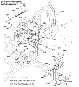 Motion Control Group - Handles And Dampeners Diagram and Parts List for 5901743  Simplicity Lawn Tractor