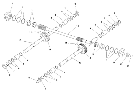 Wheel And Tiller Shaft Group Diagram and Parts List for 6016RT 1694908 Simplicity Tiller