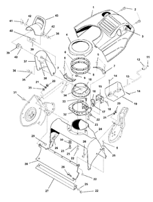 Auger Housing And Chute Group - Early Models Diagram and Parts List for 520M 1692917 Simplicity Snow Blower