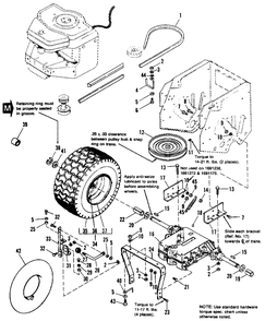 Rear Tires And Drive Group Diagram and Parts List for 5211 1691095 Simplicity Lawn Tractor