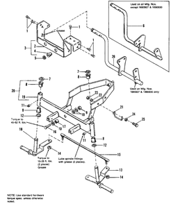 Front Axle Group Diagram and Parts List for 6211 1690682 Simplicity Lawn Tractor