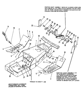 Frame And Footrest Group (7012, 7016 And 7018) Diagram and Parts List for 7012H 1690353 Simplicity Lawn Tractor