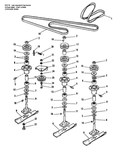 36-Inch Mower Arbor Group Diagram and Parts List for 3008 1690090 Simplicity Lawn Tractor