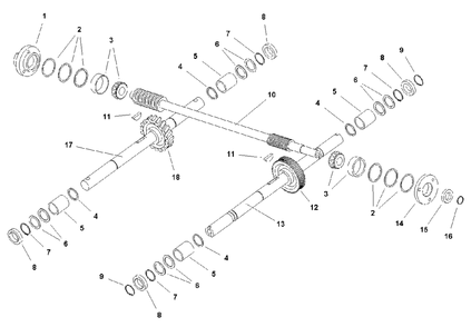 Wheel And Tiller Shaft Group Diagram and Parts List for 7016RT 1694162 Simplicity Tiller