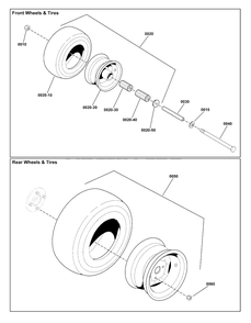 Wheel And Tire Group Diagram and Parts List for 2691815-01  Simplicity Lawn Tractor