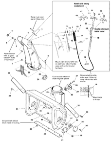 Auger Housing And Chute Group - 32-Inch Diagram and Parts List for 1180E 1694244 Simplicity Snow Blower