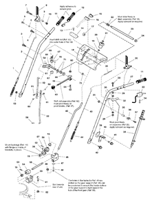 Handles And Controls Group Diagram and Parts List for 9560E 1694867 Simplicity Snow Blower