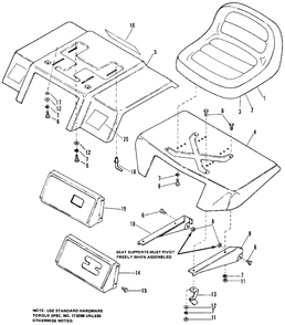 Seat And Deck Seat Group (4008-4108-4208) Diagram and Parts List for 4208 1690176 Simplicity Lawn Tractor