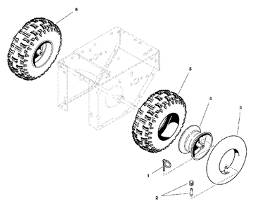 Wheels And Tires Group Diagram and Parts List for 860E 1694433 Simplicity Snow Blower