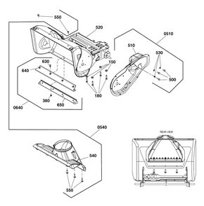 Frame Group Diagram and Parts List for 1022 1697143-01 Simplicity Snow Blower