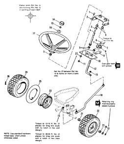 Steering And Front Wheel Group Diagram and Parts List for 6108 1690451 Simplicity Lawn Tractor