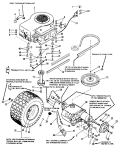 Engine And Drive Group (4008) Diagram and Parts List for 4008 1690173 Simplicity Lawn Tractor