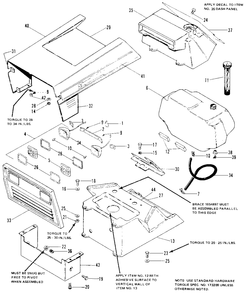 Hood, Grille And Dash Group (4208) Diagram and Parts List for 4208 1690176 Simplicity Lawn Tractor