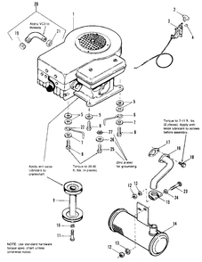 Engine Group Diagram and Parts List for 4212H 1691270 Simplicity Lawn Tractor