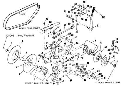 Variable Speed Pulley Diagram and Parts List for 3210V 990569 Simplicity Lawn Tractor