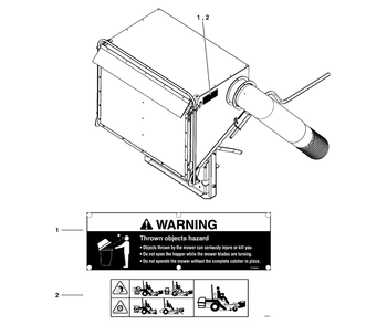 Decal Group - 12 Cu. Ft. And 14 Cu. Ft. Hoppers Diagram and Parts List for 5600754  Simplicity Lawn Tractor Accessories