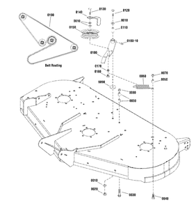 48-Inch (122cm) Mower Deck - Clutch And Support Group Diagram and Parts List for 2691671-01  Simplicity Lawn Tractor