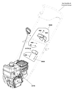 Engine Groups Diagram and Parts List for 1022ER 1697238-01 Simplicity Snow Blower