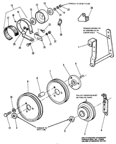 Transmission Brake, Drive, And Control Group (7010 And 7016) Diagram and Parts List for 7010 1690333 Simplicity Lawn Tractor