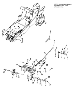 Power Take Off Group Diagram and Parts List for 627 990578 Simplicity Lawn Tractor