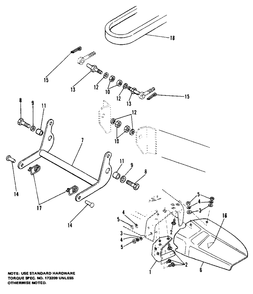 42-Inch Deflector, Stone Guard And Rocker Arm Group Diagram and Parts List for 7014S 1690338 Simplicity Lawn Tractor