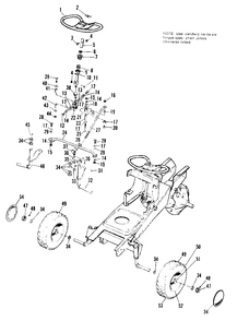 Steering And Front Wheel Group Diagram and Parts List for 627 990578 Simplicity Lawn Tractor